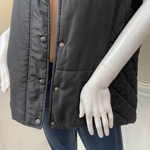 Bass Black Puffer Vest with Knit Back, M - Picture 8 of 16